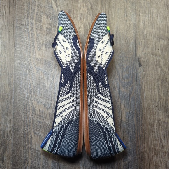 Rothy's The Point Bow Flat Botanical Navy Blue Women's Size 10.5 Retired - Picture 10 of 14